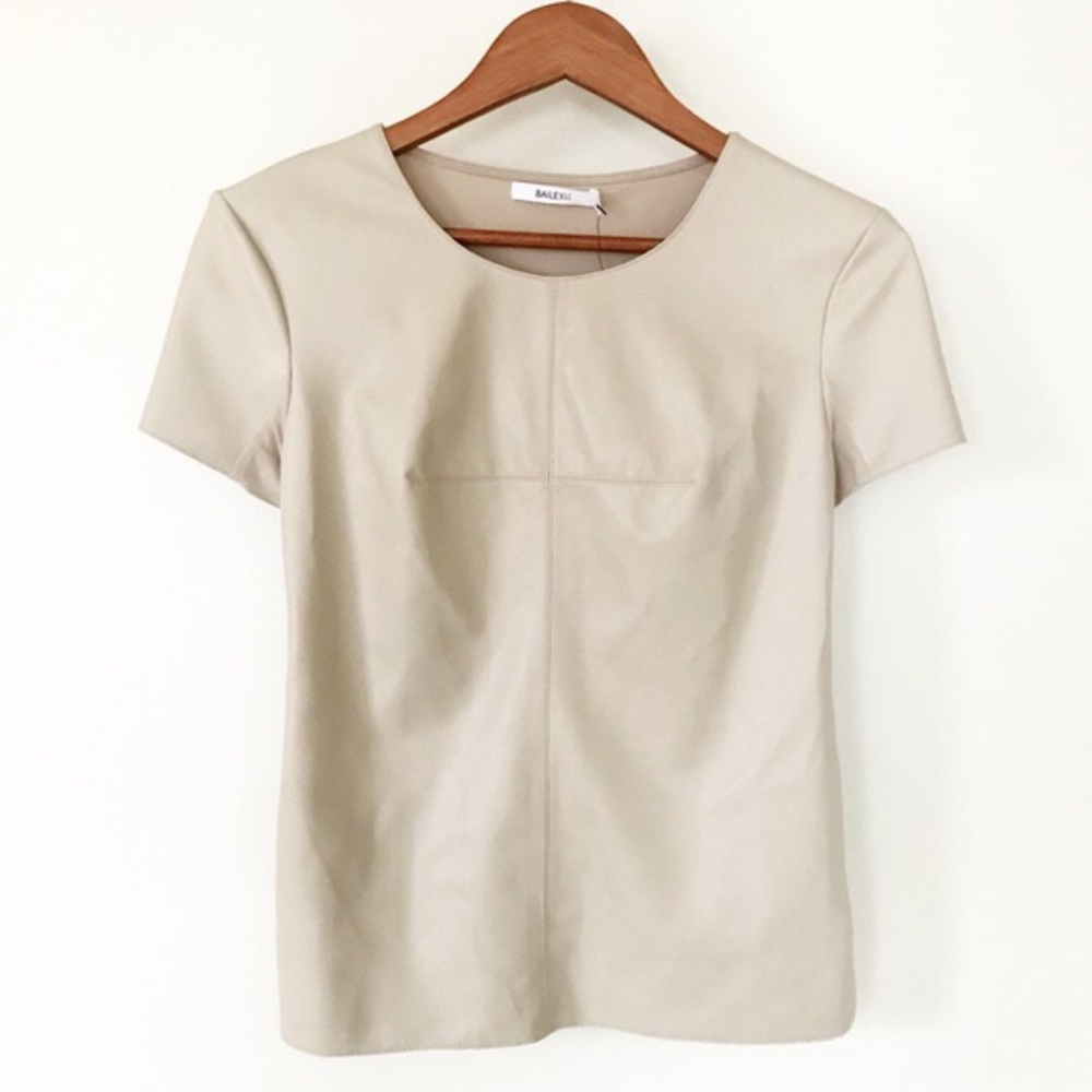 NWT Bailey 44 Faux Leather Mermaid Tale Tan Top